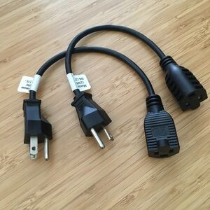 LP Set of 4 Heavy Duty 12-Inch Power Extension Cable Cords | 3-Prong